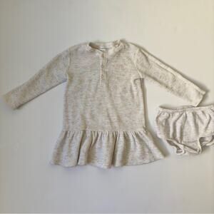 Ralph Lauren Baby Cream Knit Dress with Bloomers speckled long sleeve button up